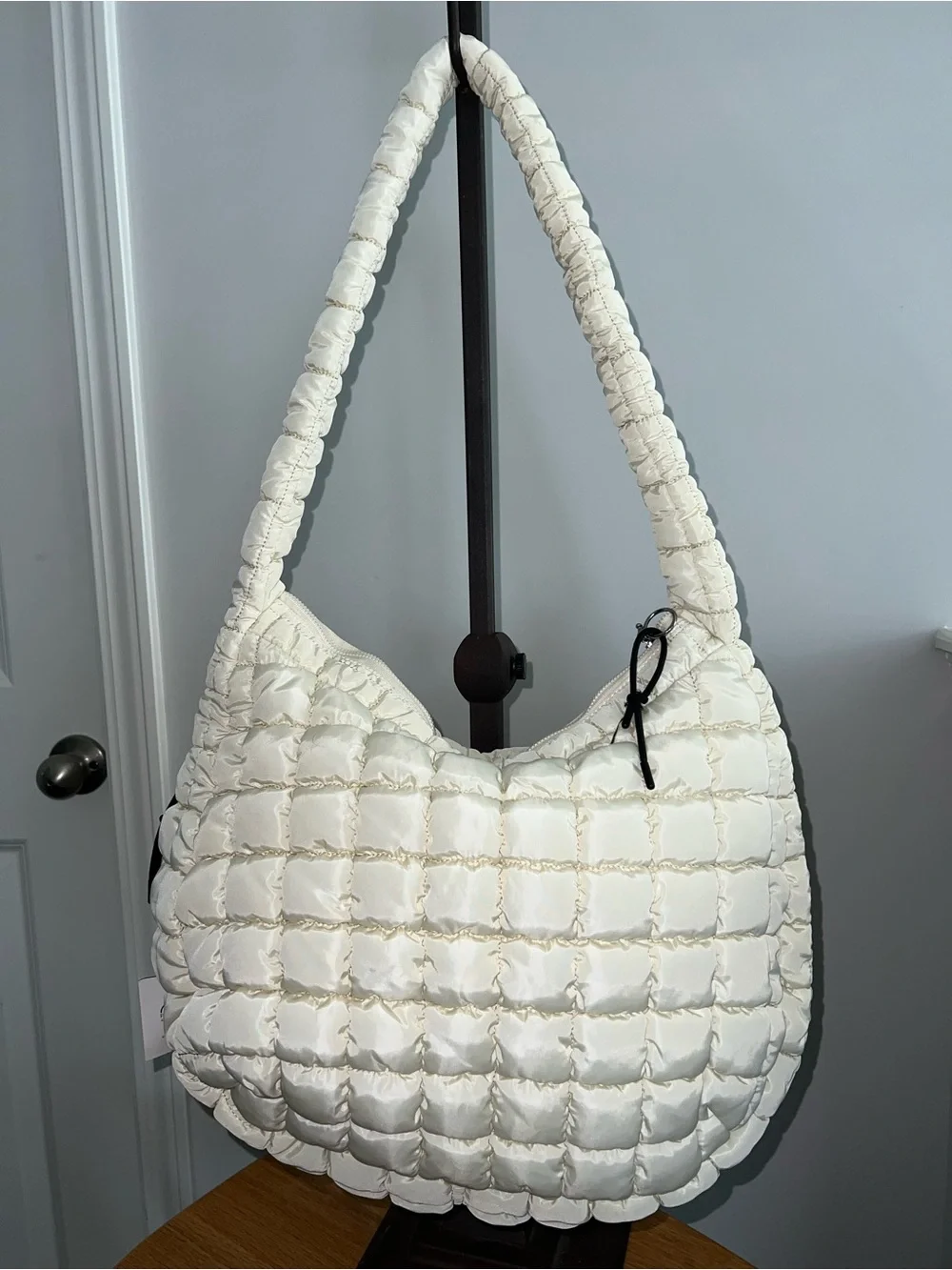 Cream Puffer Quilted Hobo Shoulder Bag – NWT